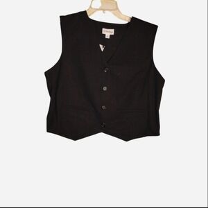 The Drop Sadie Tailored Button Front Vest in Black - NWT - Size L_ 21" PTP